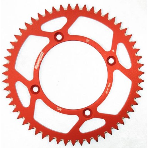 Aluminijasti zadnji verižnik (zobnik) SUPERSPROX RAL-209:55-RED rdeč 55T, 420
