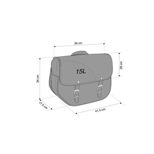 Leather saddlebag CUSTOMACCES SANT LOUIS AP0012N črna