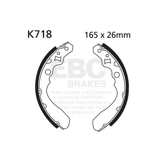 Brake shoe set EBC K718 includings springs