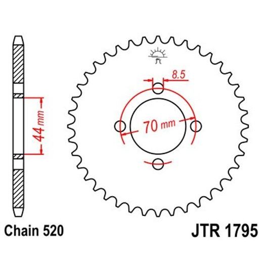Zadnji verižnik (zobnik) JT JTR 1795-24 24T, 520