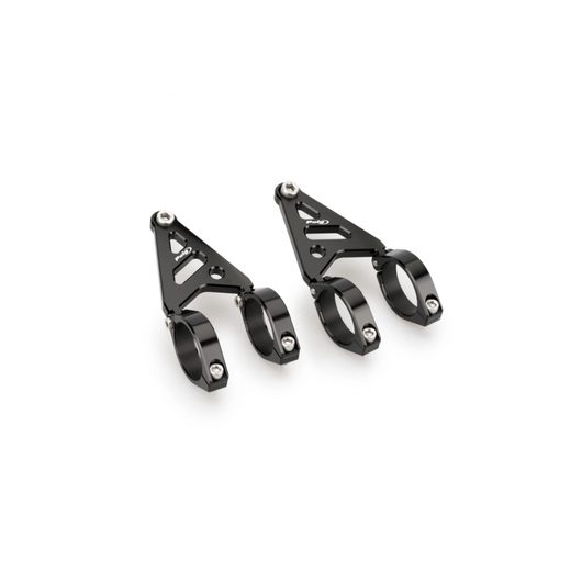 Clamp set PUIG LUMEN LED 20878N d 42-43mm + suport for headlights črna