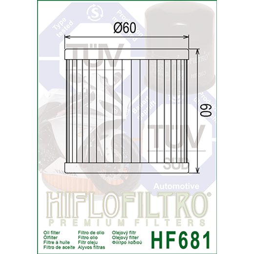 Oljni filter HIFLOFILTRO HF681