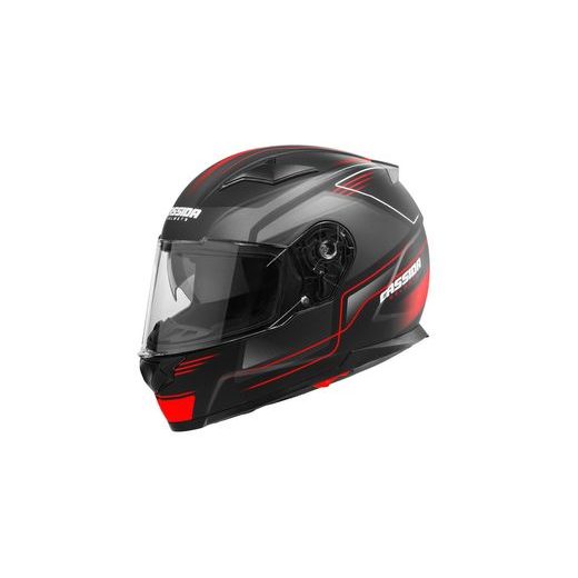Integralna čelada CASSIDA APEX FUSION black matt/ red fluo/ white XS