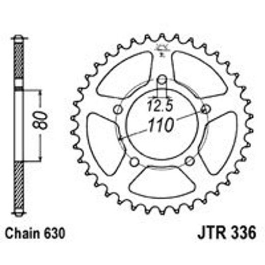 Zadnji verižnik (zobnik) JT JTR 336-34 34T, 630