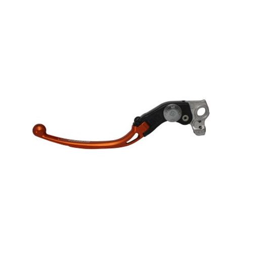 Adjustable folding lever ACCOSSATO LV010 in aluminium for original clutch master cylinders oranžna