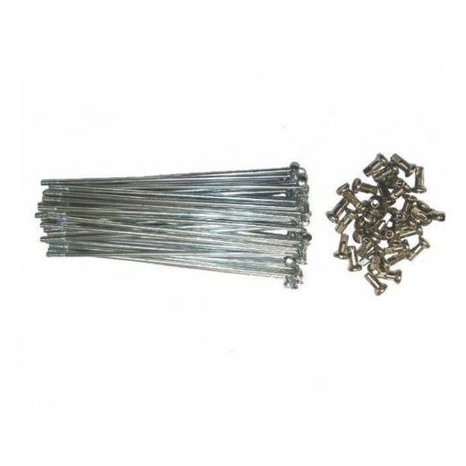 Stainless steel spoke set with nickel plated nipples CROSS-CENTER 50-0327 spredaj 9G/300-36