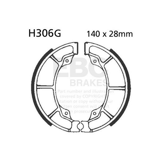 Brake shoe set EBC H306G grooved