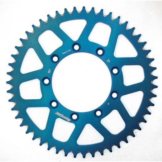Aluminijasti zadnji verižnik (zobnik) SUPERSPROX RAL-151:51-BLU moder 51T, 520