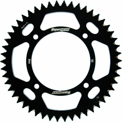 Aluminijasti zadnji verižnik (zobnik) SUPERSPROX RAL-998:50-BLK črna 50T, 428