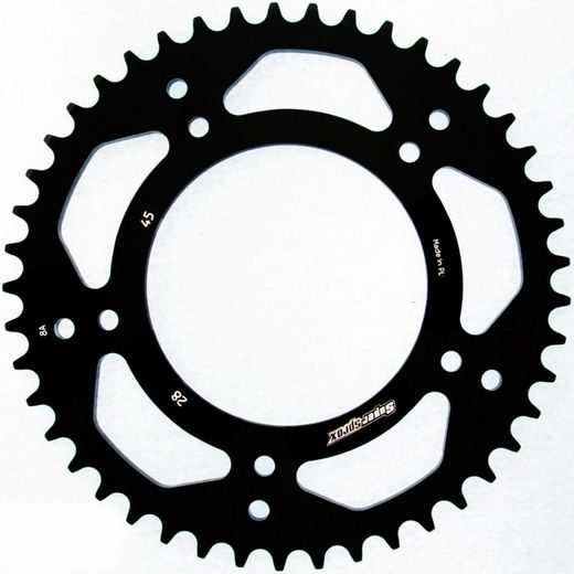 Aluminijasti zadnji verižnik (zobnik) SUPERSPROX RAL-28:45-BLK črna 45T, 520