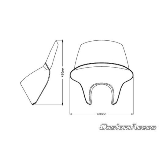Windscreen PUIG BATWING SML 21054H smoke dolga (long)
