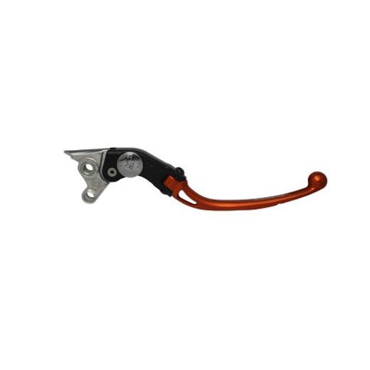 Adjustable folding lever ACCOSSATO LV009 in aluminium for original brake master cylinders oranžna
