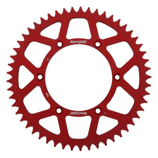 Aluminijasti zadnji verižnik (zobnik) SUPERSPROX RAL-808:53-RED rdeč 53T, 520