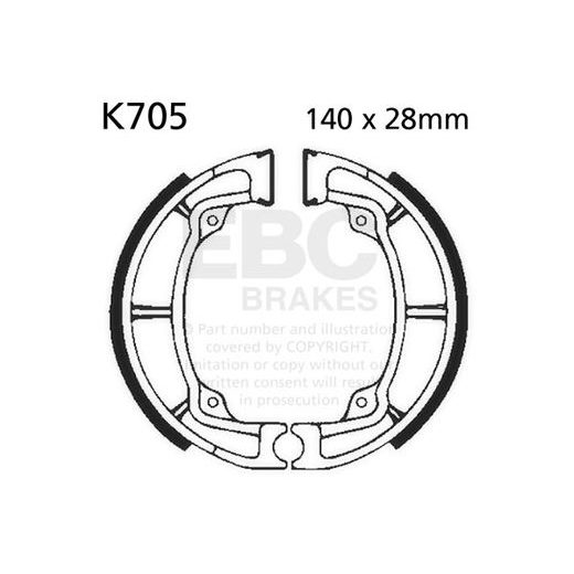 Brake shoe set EBC K705 includings springs