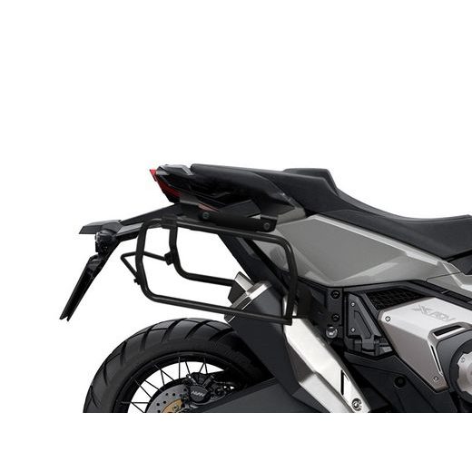 Komplet aluminijastih kovčkov z nosilci in ploščo SHAD TERRA BLACK, 48L zadnji kovček in 36L stranski kovčki SHAD HONDA X-ADV 750