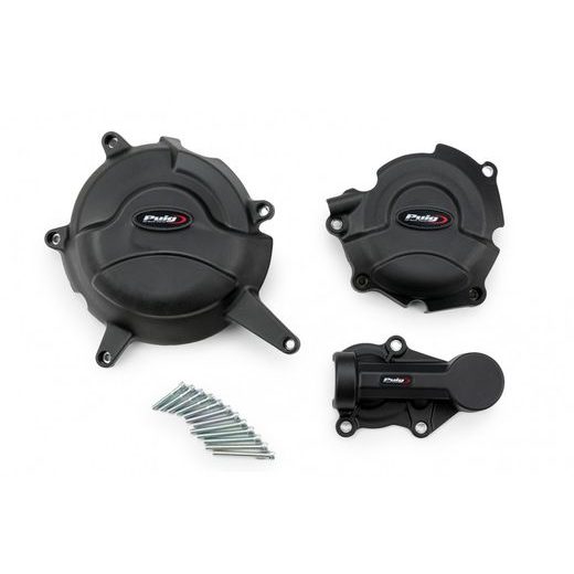 Engine protective covers PUIG 21663N črna included right, left and alternator caps