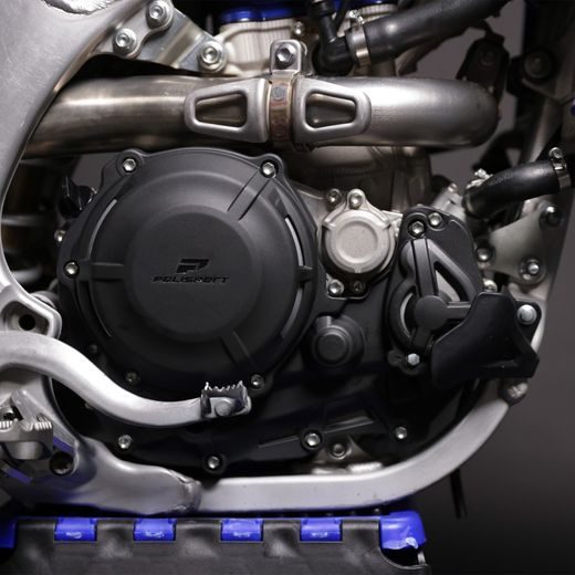 Clutch and ignition cover protector kit POLISPORT 91347 črna