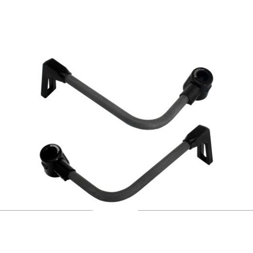 Lever guard ACCOSSATO DE008 with black hose and joint right + left, carbon