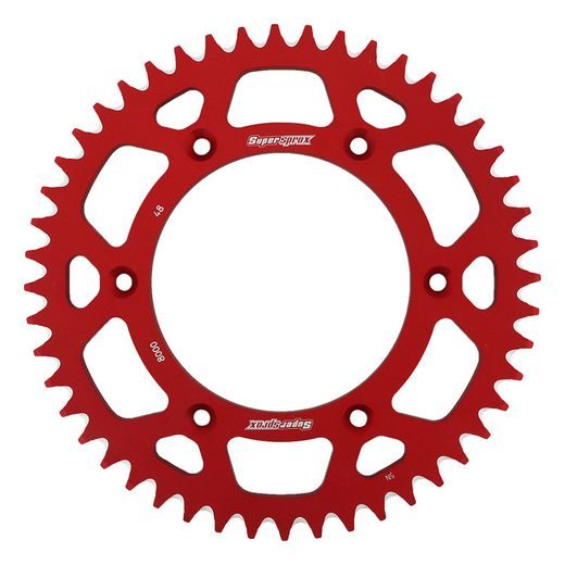 Aluminijasti zadnji verižnik (zobnik) SUPERSPROX RAL-8000:48-RED rdeč 48T, 520