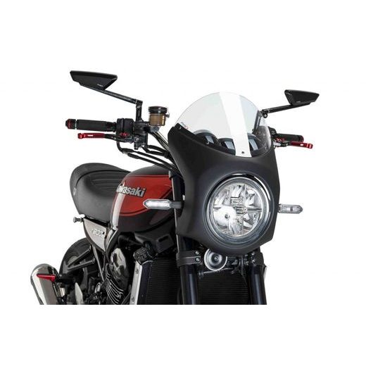 Windshield PUIG SEMI-FAIRING 9595W matt black prozorna