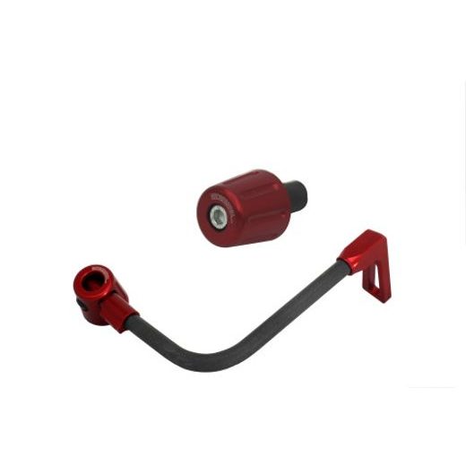 Lever guard in Carbon + left end ACCOSSATO DE009 with black hose and joint right