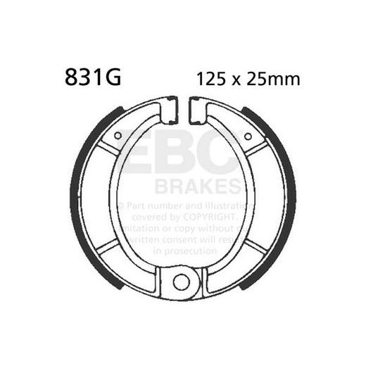 Brake shoe set EBC 831G grooved