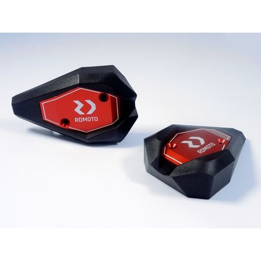 Crash sliders RDMOTO KTM13N black polyamide with red caps