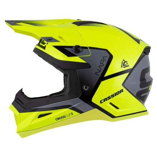 Motocross Helmet CASSIDA CROSS CUP 2 NAPA yellow fluo/black/pearl gray XS