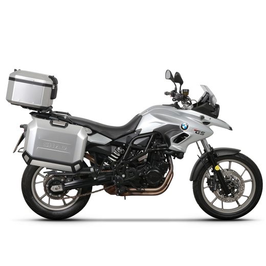 Komplet aluminijastih kovčkov z nosilci in ploščo SHAD TERRA, 37L zadnji kovček in 36L/47L stranski kovčki SHAD BMW F 650 GS/ F 700 GS/ F 800 GS