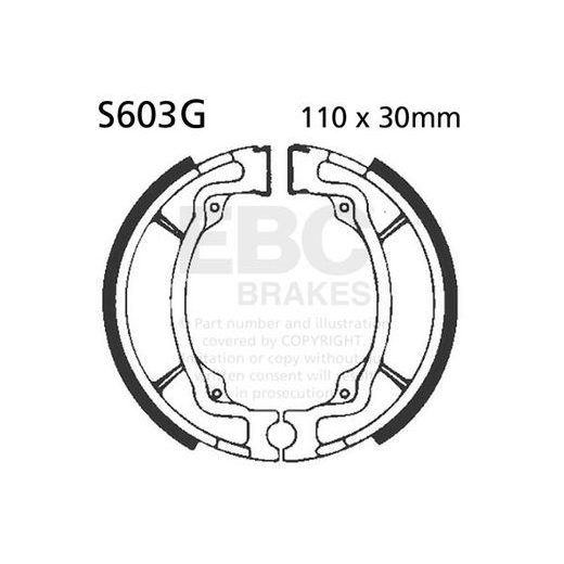 Brake shoe set EBC S603G grooved includings springs