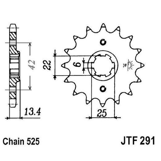 Sprednji verižnik JT JTF 291-15 15T, 525