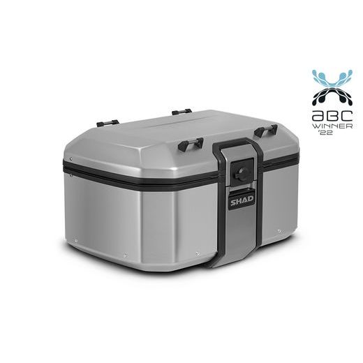 Complete set of aluminum cases SHAD TERRA, 55L topcase + 36L / 47L side cases, including mounting kit and plate SHAD Aprilia Tuareg 660