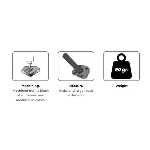 Kickstand extension PUIG 22361N črna with standard suspension