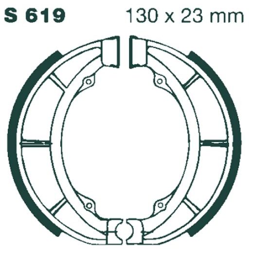 Brake shoe set EBC S619G grooved