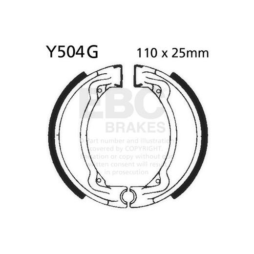 Brake shoe set EBC Y504G grooved includings springs