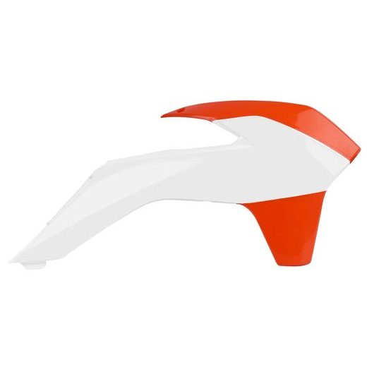 Radiator scoops POLISPORT 8417400001 (par) white/orange KTM