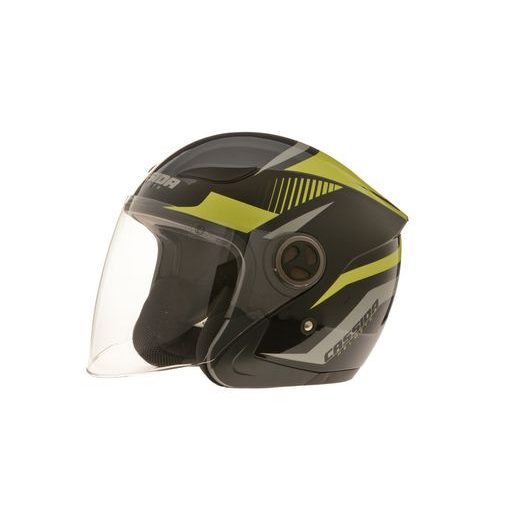Jet čelada CASSIDA REFLEX black/ yellow fluo/ grey S