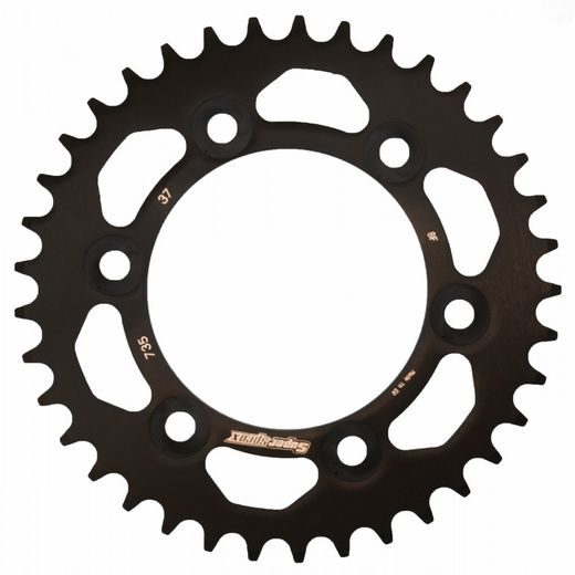 Aluminijasti zadnji verižnik (zobnik) SUPERSPROX RAL-735:37-BLK črna 37T, 520