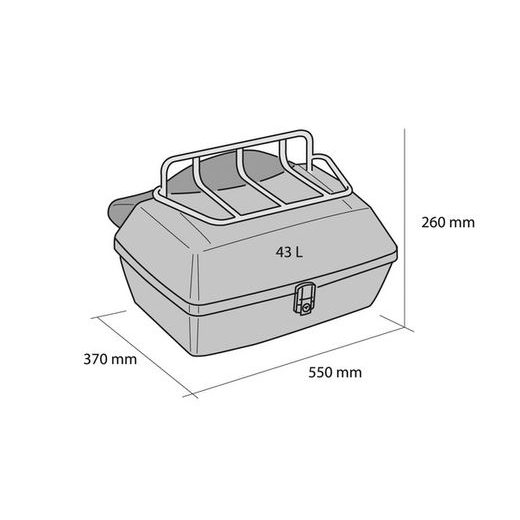 Kovček ( Top case ) CUSTOMACCES TRAVEL MT0001N črna