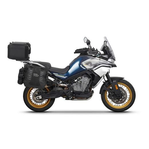 Set of SHAD TERRA TR40 adventure saddlebags and SHAD TERRA aluminium top case TR55 PURE BLACK, including mounting kit SHAD CF MOTO 800MT