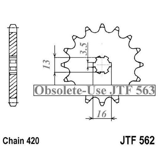 Sprednji verižnik JT JTF 562-10 10T, 420