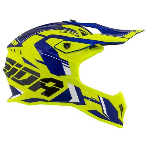 Motocross Helmet CASSIDA Cross Pro II Contra fluo yellow/ blue/ black/ white XL