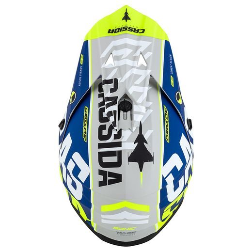 Motocross Helmet CASSIDA CROSS CUP SONIC matt blue /fluo yellow L