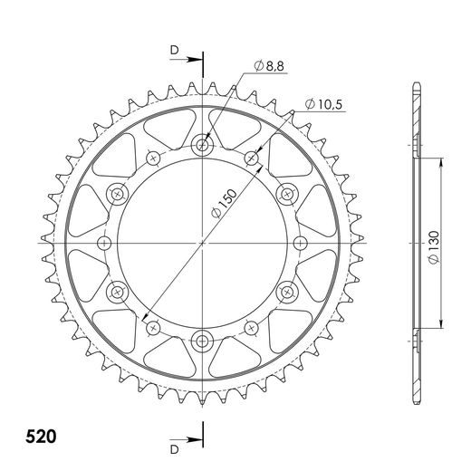 Verižni set EK - Zlat chain 520 MVXZ, X-ring (X, NX, QX, XS), CHK front sprocket SUPERSPROX, CHK rear sprocket SUPERSPROX za YAMAHA XJ6 / Diversion / Diversion F 2009-2015