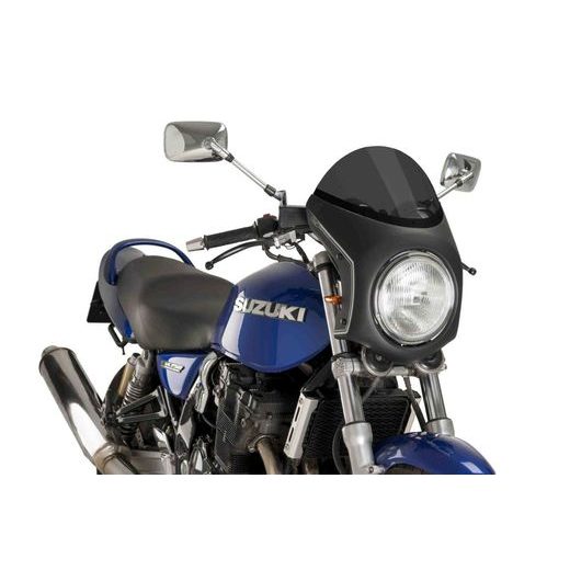 Windshield universal PUIG SEMI-FAIRING 9553F matt black dark smoke