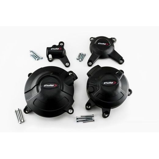  Engine protective covers PUIG 20128N črna included right, left, small right and small left caps