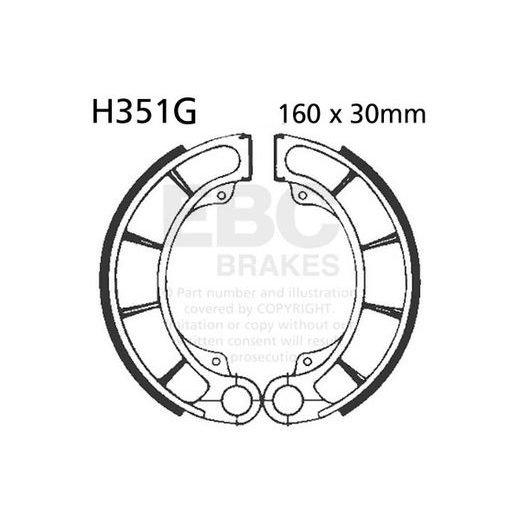 Brake shoe set EBC H351G grooved