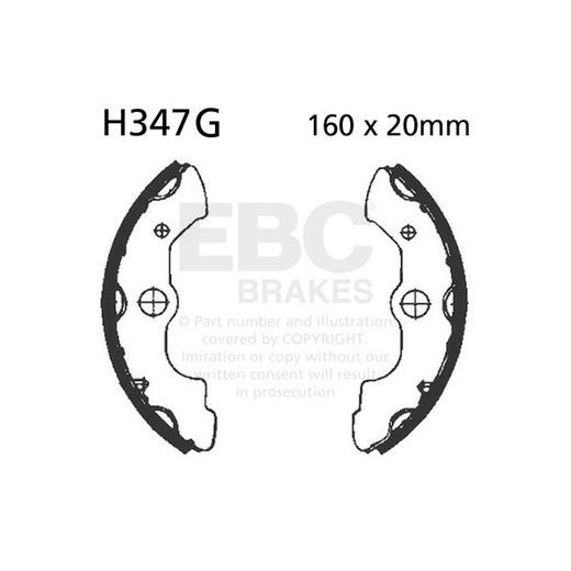 Brake shoe set EBC H347G grooved includings springs