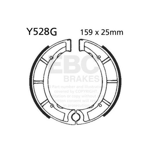 Brake shoe set EBC Y528G grooved includings springs