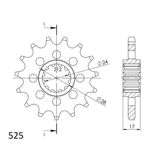 Sprednji verižnik SUPERSPROX CST-1371:14 14T, 525